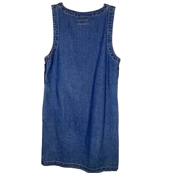 Cherokee Denim Dress M Blue Jean Retro Mod Boho Western Classic Chic Country 80s - Picture 8 of 11